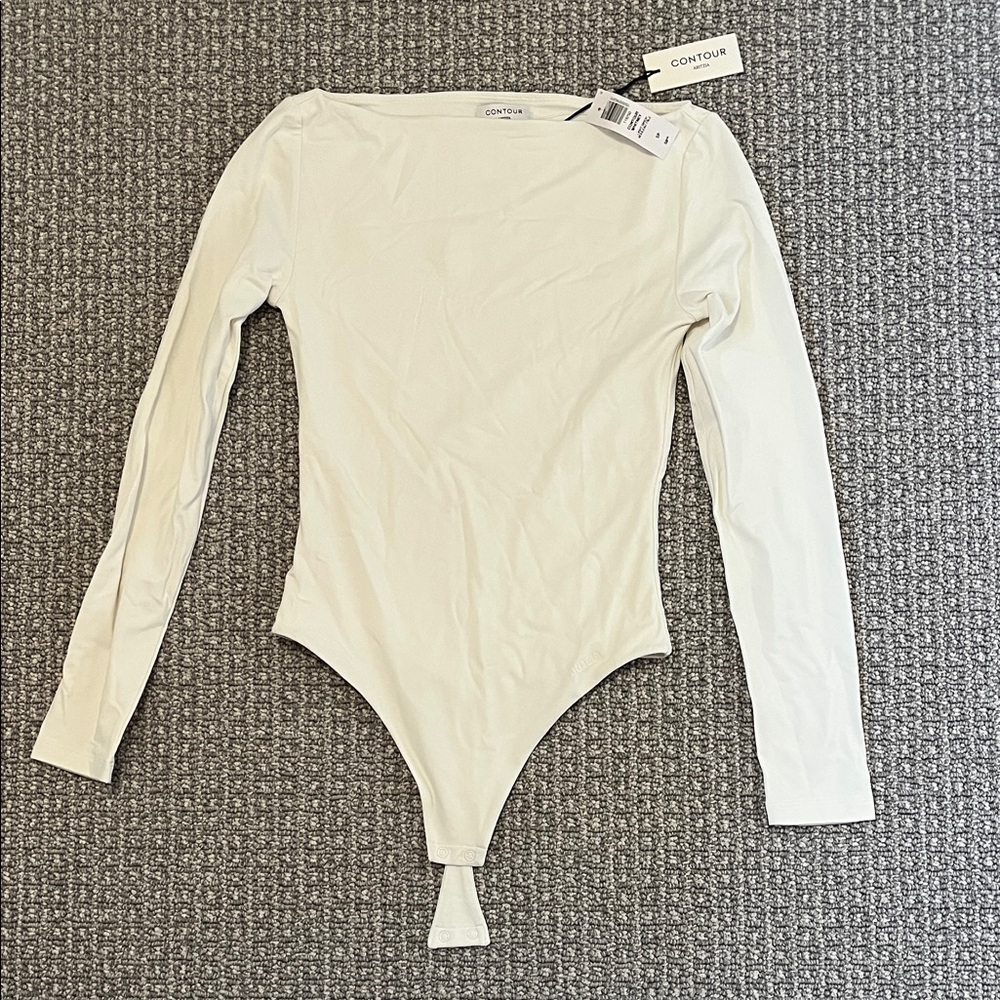 Contour Whitney Aritzia Boatneck Bodysuit in Light Birch